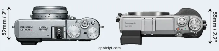 Compare X100T versus GX7 top