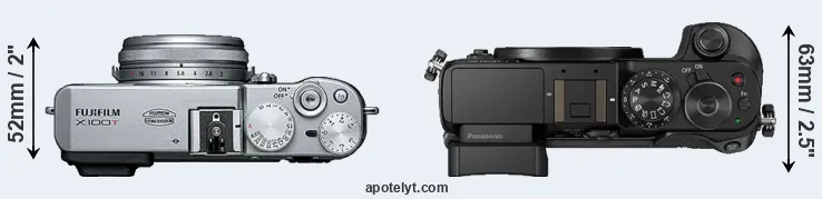 Compare X100T versus GX8 top
