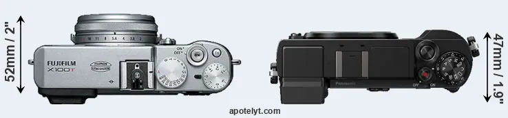 Compare X100T versus GX9 top