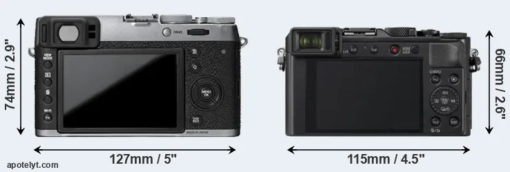 Comparison X100T or LX100 II rear