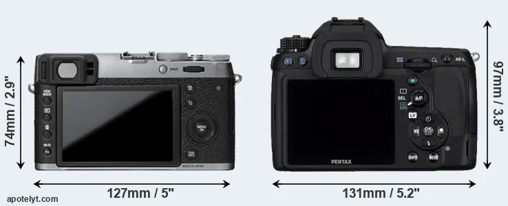 Comparison X100T or K-5 rear