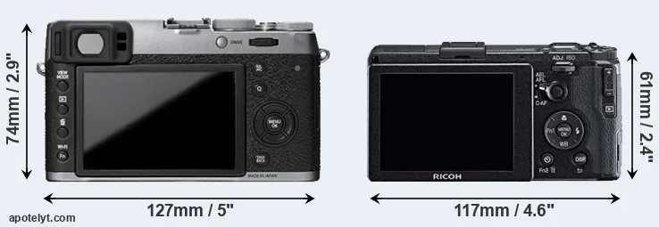 Comparison X100T or GR rear