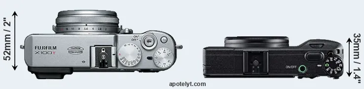 Compare X100T versus GR top