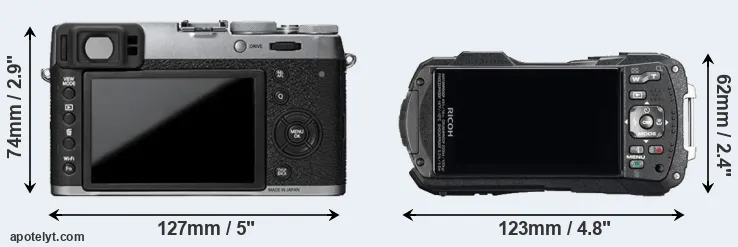 Comparison X100T or WG-60 rear