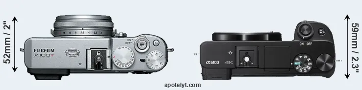 Compare X100T versus A6100 top