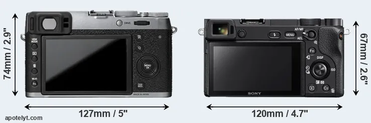 Comparison X100T or A6300 rear