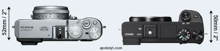 Compare X100T versus A6400 top