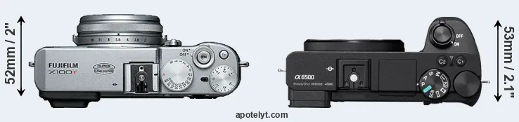 Compare X100T versus A6500 top