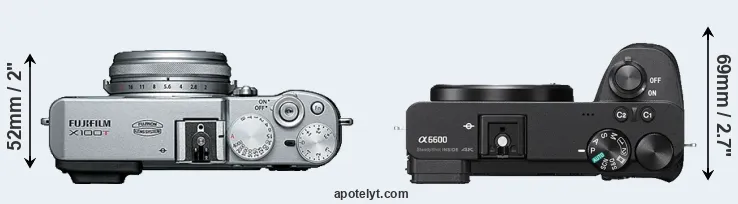 Compare X100T versus A6600 top