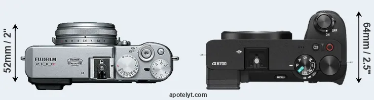 Compare X100T versus A6700 top