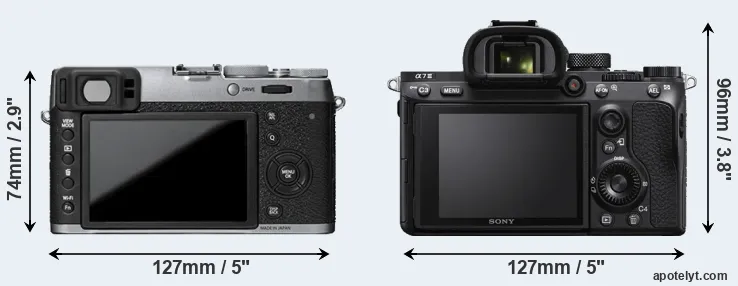 Comparison X100T or A7 III rear