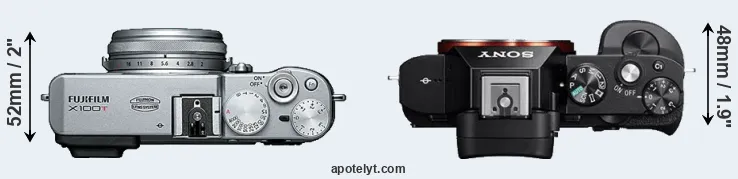 Compare X100T versus A7 top