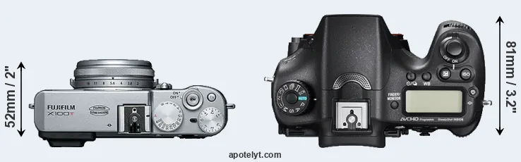 Compare X100T versus A77 II top