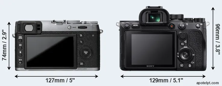 Comparison X100T or A7R IV rear