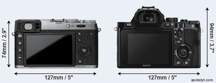 Comparison X100T or A7S rear