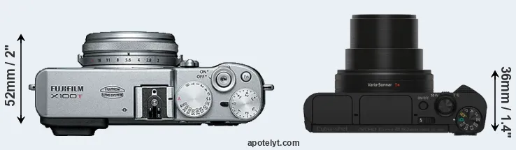 Compare X100T versus HX80 top