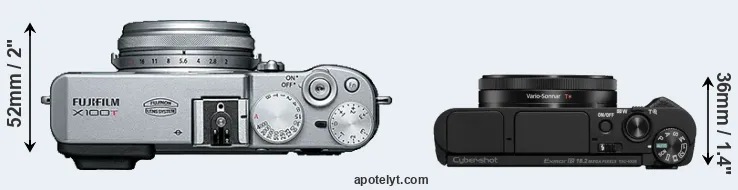 Compare X100T versus HX99 top