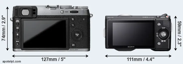Comparison X100T or NEX-5N rear