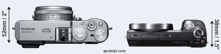 Compare X100T versus NEX-5N top