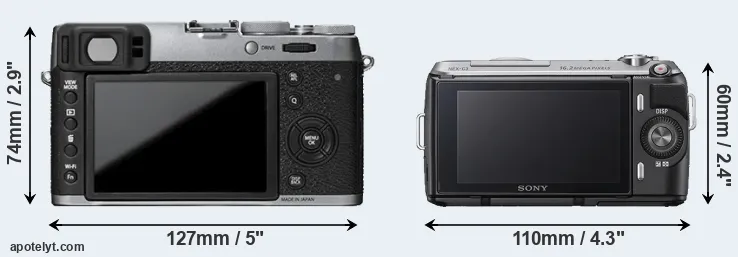 Comparison X100T or NEX-C3 rear