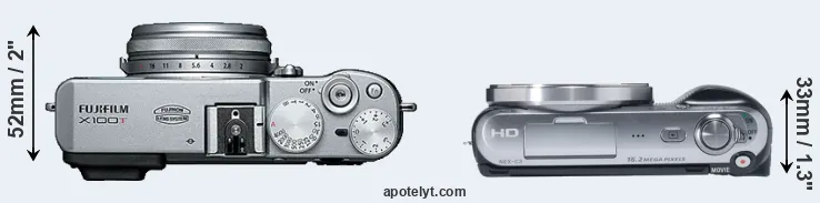 Compare X100T versus NEX-C3 top