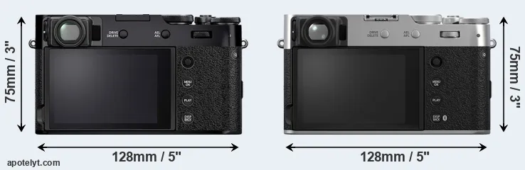Comparison X100V or X100VI rear