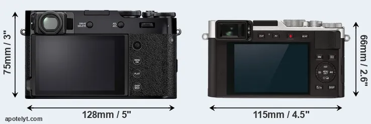 Comparison X100V or D-LUX 7 rear