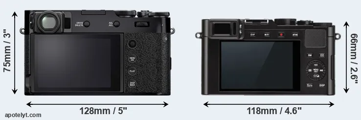 Comparison X100V or D-LUX Typ 109 rear