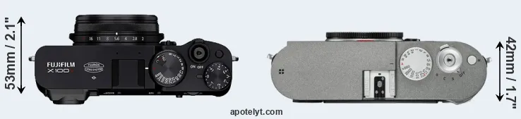 Compare X100V versus M-E Typ 240 top