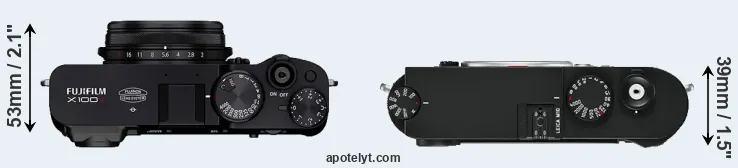 Compare X100V versus M10 top