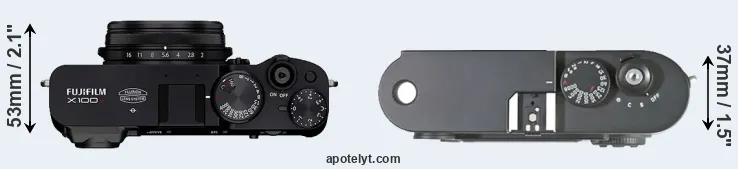Compare X100V versus M8 top