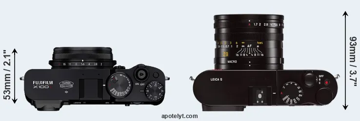 Compare X100V versus Q Typ 116 top