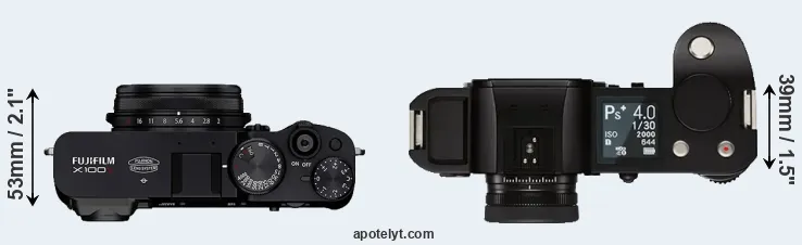 Compare X100V versus Leica SL top
