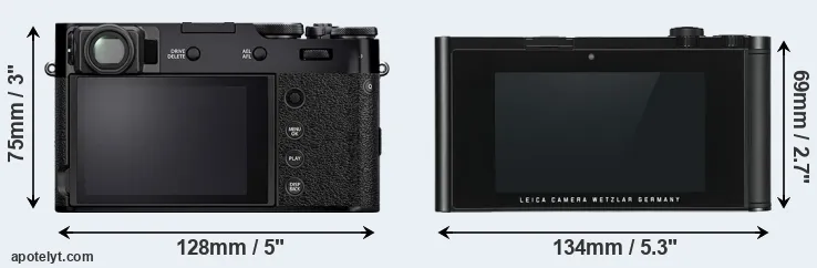 Comparison X100V or TL rear