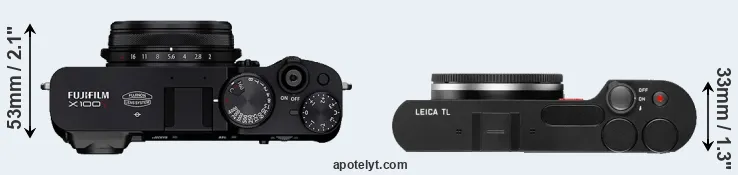 Compare X100V versus TL top