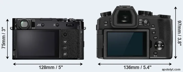 Comparison X100V or V-LUX 5 rear
