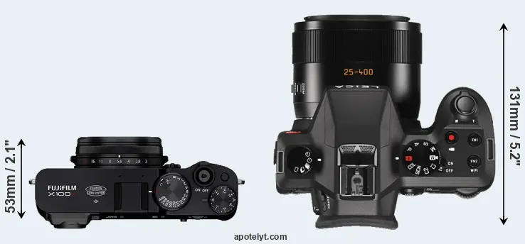 Compare X100V versus V-LUX Typ 114 top