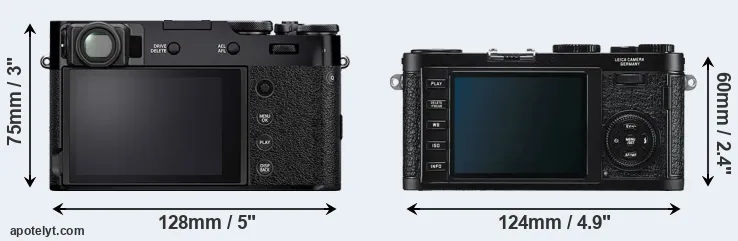 Comparison X100V or X1 rear