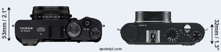 Compare X100V versus X1 top