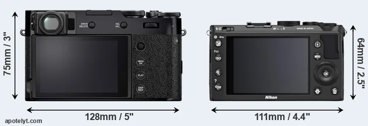 Comparison X100V or Coolpix A rear
