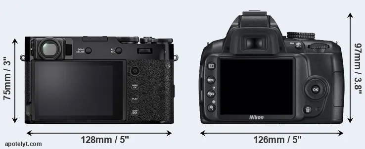 Comparison X100V or D3000 rear