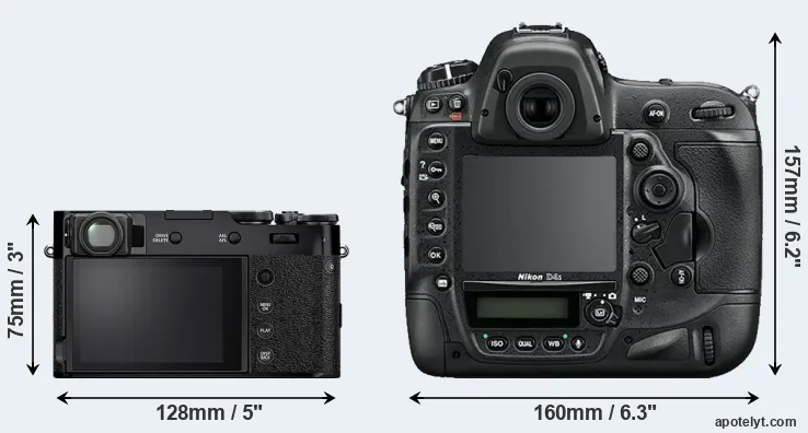 Comparison X100V or D4S rear