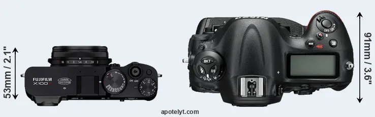 Compare X100V versus D4S top