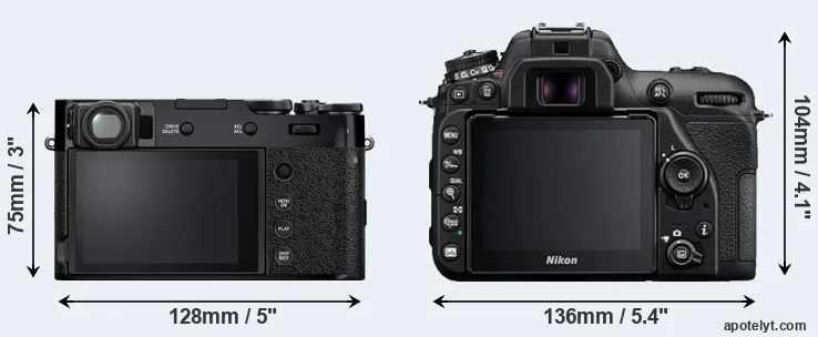Comparison X100V or D7500 rear