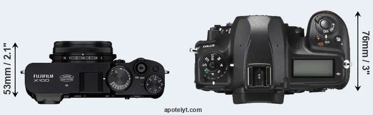 Compare X100V versus D780 top