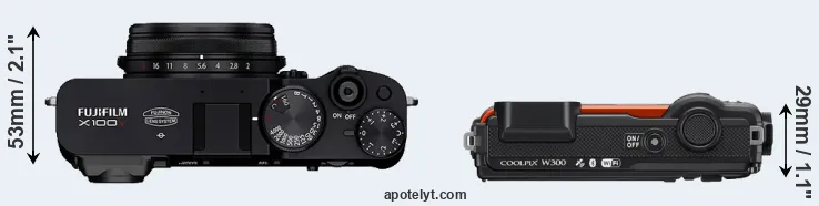 Compare X100V versus W300 top