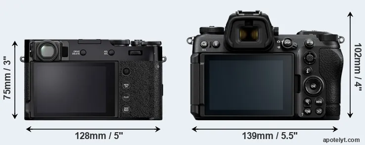 Comparison X100V or Z6 III rear
