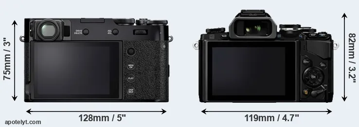 Comparison X100V or E-M10 rear