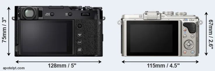 Comparison X100V or E-PL8 rear