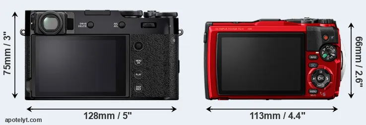 Comparison X100V or TG-6 rear